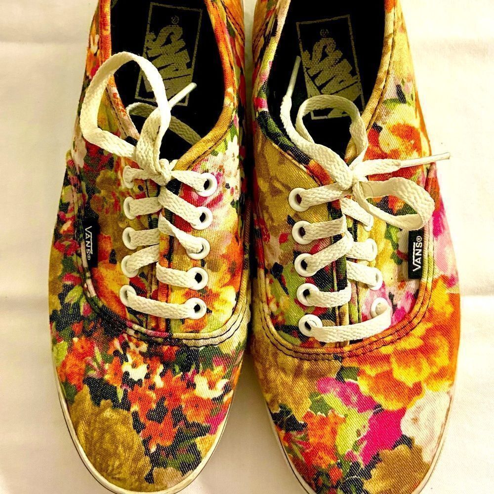 Vans Women TB9C Lace Up Low Top Canvas Floral Pattern Skate Shoe WSZ 6.0.